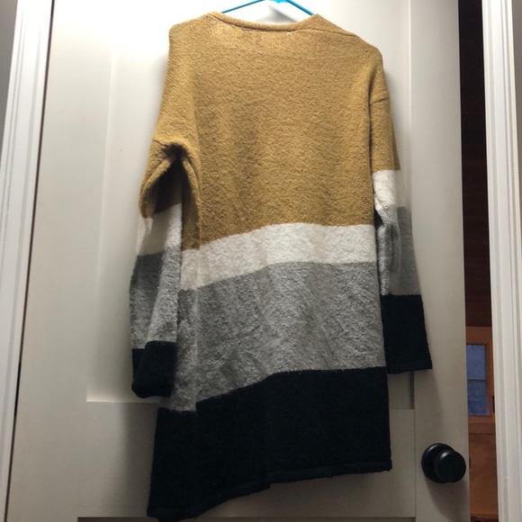 Neutral striped long cardigan - Picture 2 of 2